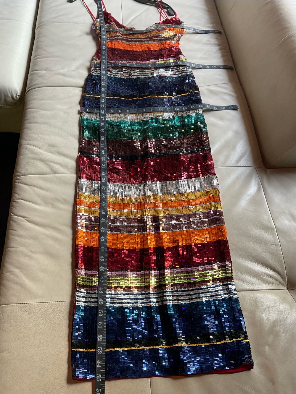 Alice + Olivia Multicolor Sequin Stripe Maxi Dress - Picture 7 of 7